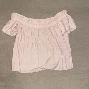 Pale pink off the shoulder blouse